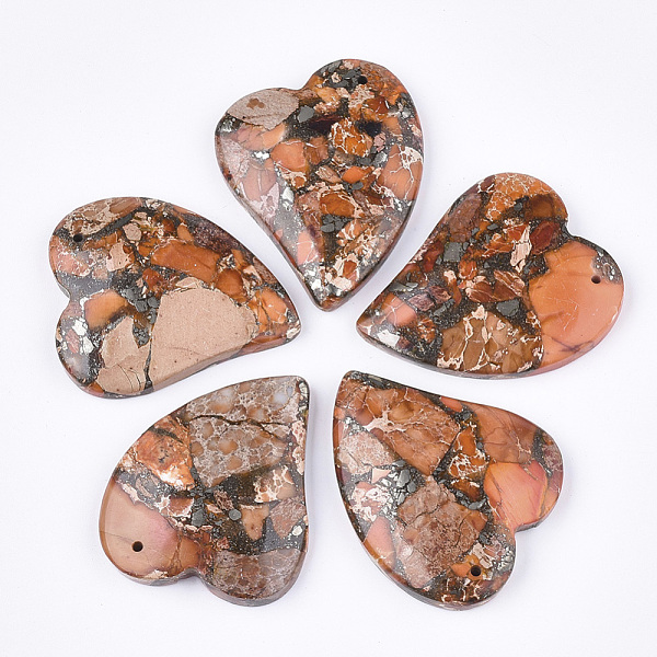 PandaHall Synthetic Gold Line Regalite/Imperial Jasper/Sea Sediment Jasper Pendants, Dyed, Heart, Orange, 39.5x35x6.5mm, Hole: 1.4mm...
PandaHall Synthetic Gold Line Regalite/Imperial Jasper/Sea Sediment Jasper Pendants, Dyed, Heart, Orange, 39.5x35x6.5mm, Hole: 1.4mm...