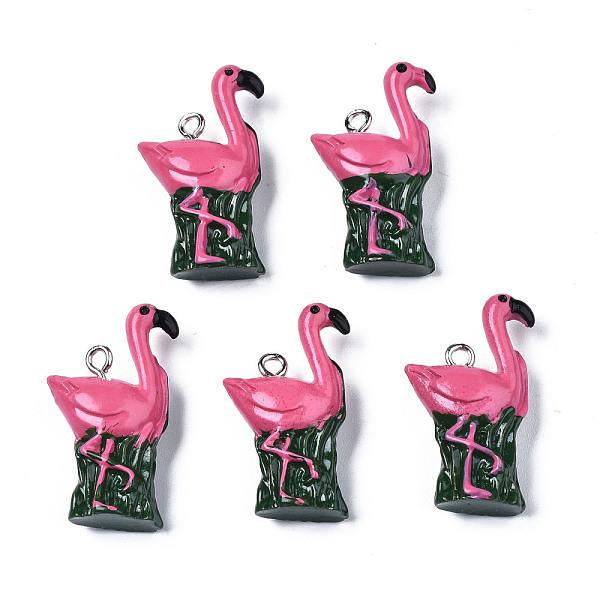PandaHall Opaque Resin Pendants, with Platinum Tone Iron Loop, Flamingo Shape, Camellia, 28.5~29.5x17~18x8mm, Hole: 2mm Resin Bird Pink
PandaHall Opaque Resin Pendants, with Platinum Tone Iron Loop, Flamingo Shape, Camellia, 28.5~29.5x17~18x8mm, Hole: 2mm Resin Bird Pink