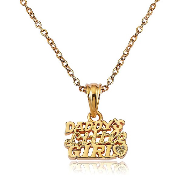 PandaHall Word Daddy's Little Girl Pendant Necklace, Brass Jewelry for Father Daughter, Golden, 17.72 inch(45cm) Brass
PandaHall Word Daddy's Little Girl Pendant Necklace, Brass Jewelry for Father Daughter, Golden, 17.72 inch(45cm) Brass