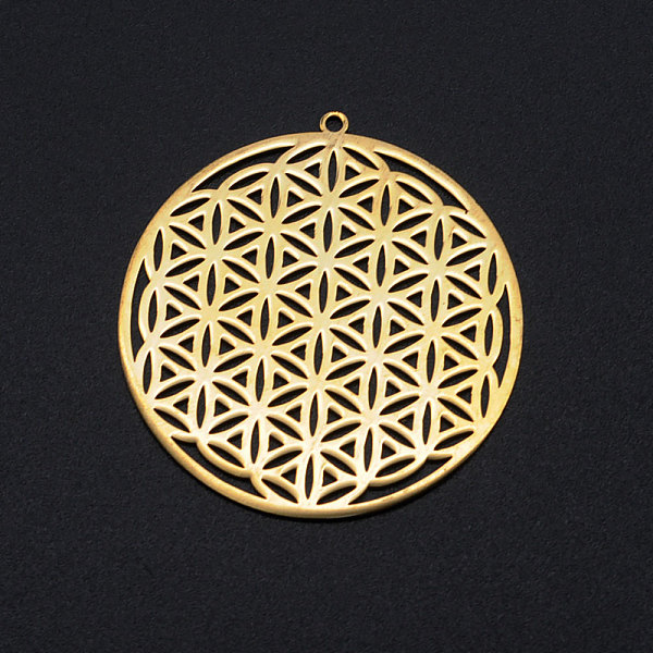 PandaHall 201 Stainless Steel Filigree Charms, Spiritual Charms, Flower of Life, Golden, 42x40x1mm, Hole: 1.6mm 201 Stainless Steel Flat...
PandaHall 201 Stainless Steel Filigree Charms, Spiritual Charms, Flower of Life, Golden, 42x40x1mm, Hole: 1.6mm 201 Stainless Steel Flat...