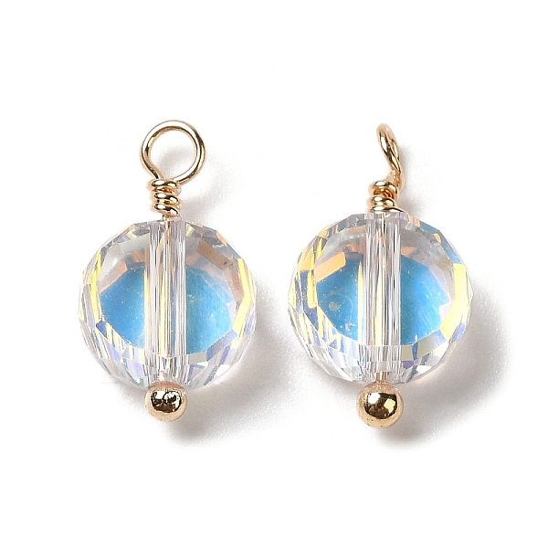 PandaHall Half Plated Glass Charms, with Real 18K Gold Plated Brass Loop, Faceted Flat Round Charm, Clear, 14x8x4mm, Hole: 1.6mm Brass+Glass...
PandaHall Half Plated Glass Charms, with Real 18K Gold Plated Brass Loop, Faceted Flat Round Charm, Clear, 14x8x4mm, Hole: 1.6mm Brass+Glass...