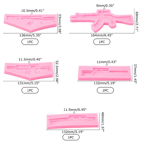 PandaHall Gorgecraft DIY Gun Food Grade Silicone Molds, Fondant Molds, for DIY Cake Decoration, Chocolate, Candy, UV Resin & Epoxy Resin..., Pink
PandaHall Gorgecraft DIY Gun Food Grade Silicone Molds, Fondant Molds, for DIY Cake Decoration, Chocolate, Candy, UV Resin & Epoxy Resin..., Pink