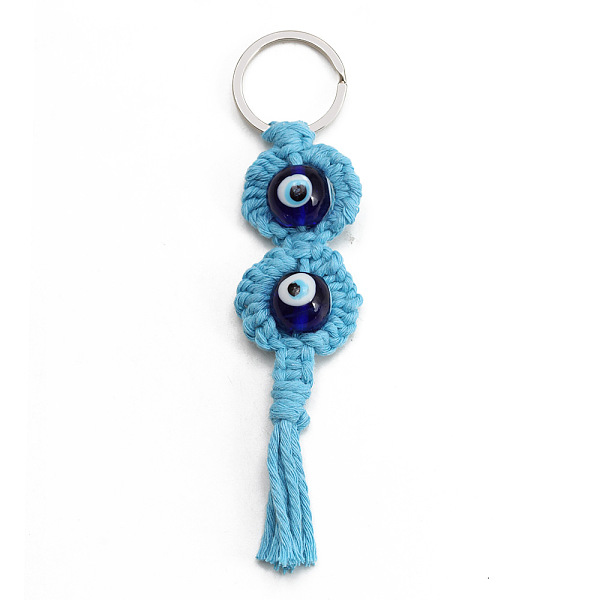 PandaHall Cotton Woven Resin Evil Eye Keychains, with Tassel, for Car Handbag Purse Craft Decoration, Royal Blue, 14.5cm Resin
PandaHall Cotton Woven Resin Evil Eye Keychains, with Tassel, for Car Handbag Purse Craft Decoration, Royal Blue, 14.5cm Resin