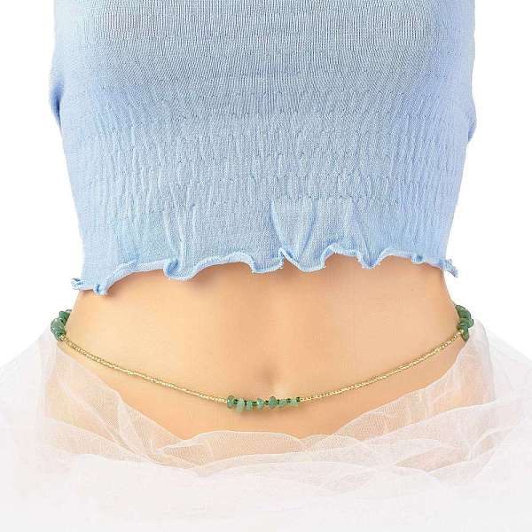 PandaHall Summer Jewelry Waist Bead, Natural Green Aventurine Chips & Glass Seed Beaded Body Chain, Bikini Jewelry for Woman Girl, Golden...
PandaHall Summer Jewelry Waist Bead, Natural Green Aventurine Chips & Glass Seed Beaded Body Chain, Bikini Jewelry for Woman Girl, Golden...