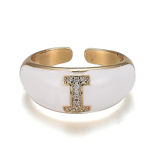 PandaHall Brass Micro Pave Clear Cubic Zirconia Cuff Rings, Open Rings, with Enamel, Cadmium Free & Lead Free, Golden, Letter.I, US Size 7...
PandaHall Brass Micro Pave Clear Cubic Zirconia Cuff Rings, Open Rings, with Enamel, Cadmium Free & Lead Free, Golden, Letter.I, US Size 7...