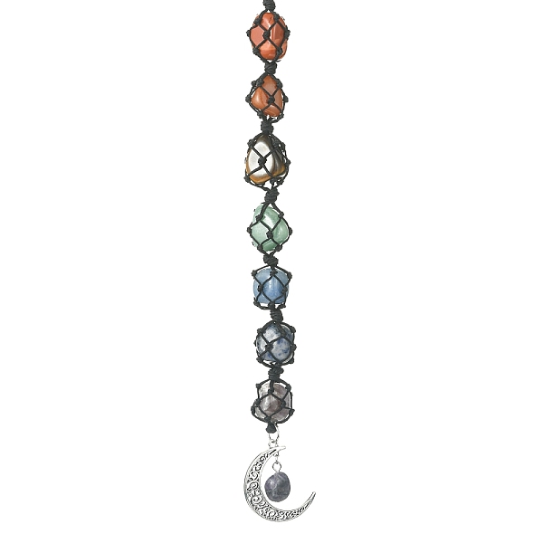 PandaHall 7 Chakra Gemstone Pouch Pendant Decorations, Tibetan Style Alloy Moon Charm and Nylon Thread Hanging Ornaments, 310~330mm Mixed...
PandaHall 7 Chakra Gemstone Pouch Pendant Decorations, Tibetan Style Alloy Moon Charm and Nylon Thread Hanging Ornaments, 310~330mm Mixed...