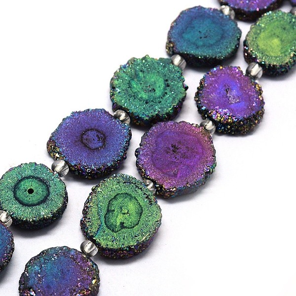 PandaHall Natural Druzy Quartz Crystal Beads Strands, Solar Quartz, Dyed, Nuggets, Colorful, 14~22x13~20x4~6mm, Hole: 1.5~2mm, about...
PandaHall Natural Druzy Quartz Crystal Beads Strands, Solar Quartz, Dyed, Nuggets, Colorful, 14~22x13~20x4~6mm, Hole: 1.5~2mm, about...