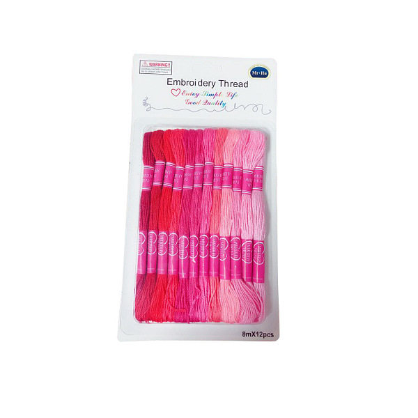 PandaHall 12 Skeins 12 Colors 6-Ply Polyester Embroidery Floss, Cross Stitch Threads, Gradient Color, Fuchsia, 0.4mm, about 8.75 Yards..., Pink
PandaHall 12 Skeins 12 Colors 6-Ply Polyester Embroidery Floss, Cross Stitch Threads, Gradient Color, Fuchsia, 0.4mm, about 8.75 Yards..., Pink