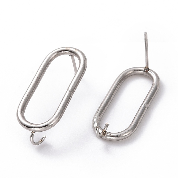 PandaHall 201 Stainless Steel Stud Earring Findings, with Vertical Loop and 316 Stainless Steel Pin, Oval, Stainless Steel Color, 25.5x10mm...
PandaHall 201 Stainless Steel Stud Earring Findings, with Vertical Loop and 316 Stainless Steel Pin, Oval, Stainless Steel Color, 25.5x10mm...