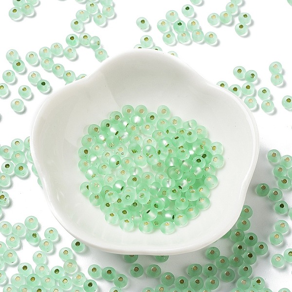 PandaHall 6/0 Glass Seed Beads, Frosted, Silver Lined, Round, Pale Green, 4.5x3mm, Hole: 1mm Glass
PandaHall 6/0 Glass Seed Beads, Frosted, Silver Lined, Round, Pale Green, 4.5x3mm, Hole: 1mm Glass