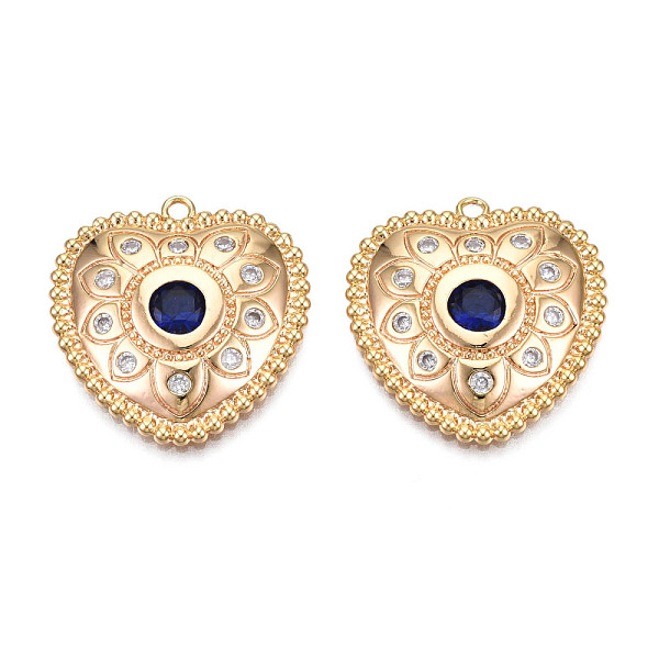 PandaHall Brass Micro Pave Cubic Zirconia Pendants, Real 18K Gold Plated, Heart, Cadmium Free & Nickel Free & Lead Free, Dark Blue...
PandaHall Brass Micro Pave Cubic Zirconia Pendants, Real 18K Gold Plated, Heart, Cadmium Free & Nickel Free & Lead Free, Dark Blue...