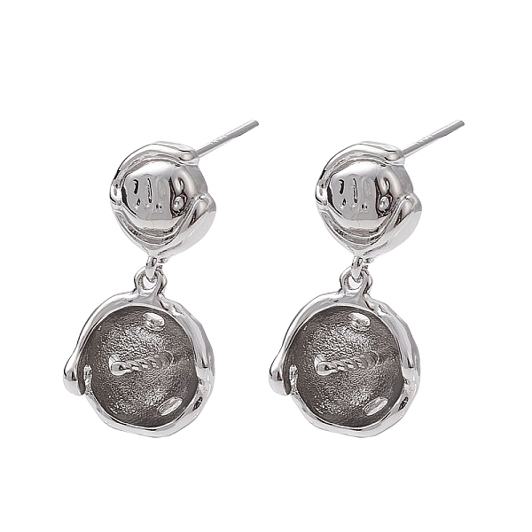 PandaHall Brass Studs Earrings Fiinding, Round, Platinum, 20x10.5mm, Pin: 11x0.8mm Brass Round
PandaHall Brass Studs Earrings Fiinding, Round, Platinum, 20x10.5mm, Pin: 11x0.8mm Brass Round