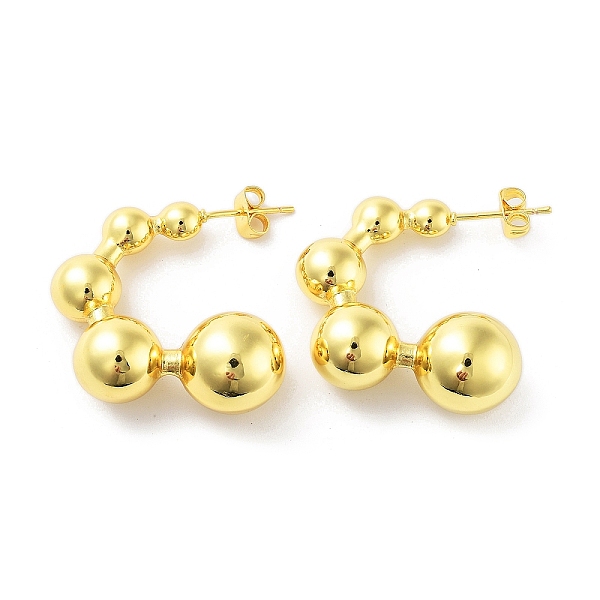 PandaHall Brass Stud Earrings, Half Hoop Earrings, Real 18K Gold Plated, 31.5x12.5mm Brass Arch
PandaHall Brass Stud Earrings, Half Hoop Earrings, Real 18K Gold Plated, 31.5x12.5mm Brass Arch