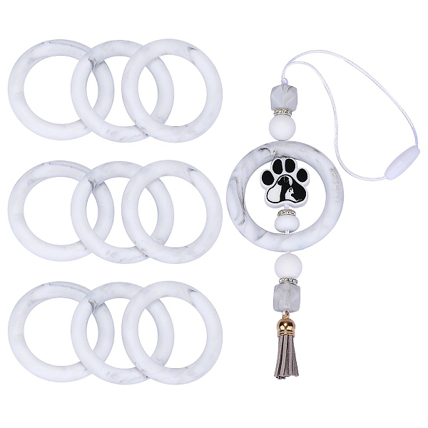 PandaHall 9Pcs Ring Food Grade Eco-Friendly Silicone Beads, Chewing Beads For Teethers, DIY Nursing Necklaces Making, WhiteSmoke, 65x9.5mm..., White
PandaHall 9Pcs Ring Food Grade Eco-Friendly Silicone Beads, Chewing Beads For Teethers, DIY Nursing Necklaces Making, WhiteSmoke, 65x9.5mm..., White
