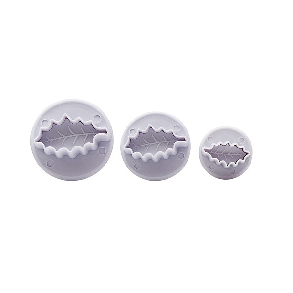 PandaHall Plastic Cookie Fondant Stamper Set, Biscuit Cookie Stamp Impress, Round, Leaf Pattern, 28~45mm, 3pcs/set Plastic Leaf Gray
PandaHall Plastic Cookie Fondant Stamper Set, Biscuit Cookie Stamp Impress, Round, Leaf Pattern, 28~45mm, 3pcs/set Plastic Leaf Gray