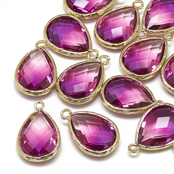 PandaHall Glass Pendants, with Golden Tone Brass Findings, Faceted, teardrop, Medium Violet Red, 23x15x7mm, Hole: 1.5~2mm Brass+Glass...
PandaHall Glass Pendants, with Golden Tone Brass Findings, Faceted, teardrop, Medium Violet Red, 23x15x7mm, Hole: 1.5~2mm Brass+Glass...