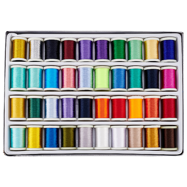 PandaHall Polyester Embroidery Thread, for Garment Accessories, Mixed Color, 0.5mm, 40 colors, 1pc/color, 40pcs/box Polyester Multicolor
PandaHall Polyester Embroidery Thread, for Garment Accessories, Mixed Color, 0.5mm, 40 colors, 1pc/color, 40pcs/box Polyester Multicolor
