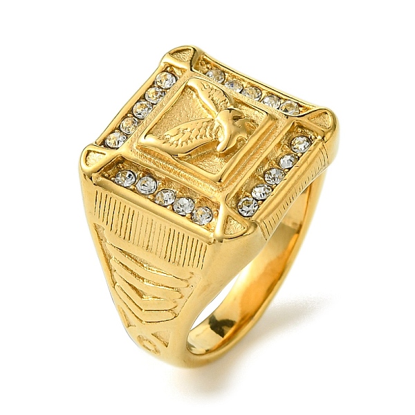 PandaHall Square with Bird 304 Stainless Steel Rhinestone Signet Rings, Wide Band Ring for Men, Golden, US Size 8~12(18.1~21.4mm) Stainless...
PandaHall Square with Bird 304 Stainless Steel Rhinestone Signet Rings, Wide Band Ring for Men, Golden, US Size 8~12(18.1~21.4mm) Stainless...