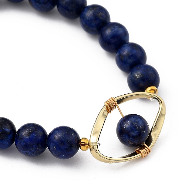 PandaHall Natural Lapis Lazuli(Dyed) Stretch Beaded Bracelets, with Golden Plated Alloy Linking Rings, Evil Eye, Inner Diameter: 2 inch...
PandaHall Natural Lapis Lazuli(Dyed) Stretch Beaded Bracelets, with Golden Plated Alloy Linking Rings, Evil Eye, Inner Diameter: 2 inch...