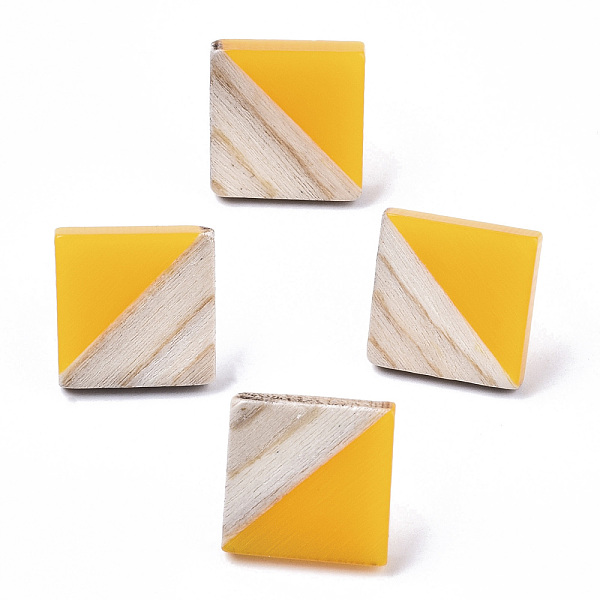 PandaHall Opaque Resin & Wood Stud Earrings, with 304 Stainless Steel Pin, Rhombus, Gold, 17x18mm, Pin: 0.7mm Resin Rhombus Gold
PandaHall Opaque Resin & Wood Stud Earrings, with 304 Stainless Steel Pin, Rhombus, Gold, 17x18mm, Pin: 0.7mm Resin Rhombus Gold