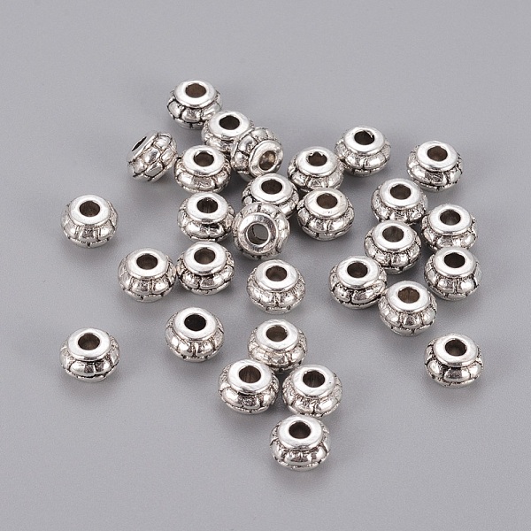 PandaHall Tibetan Style Alloy Spacer Beads, Cadmium Free & Nickel Free & Lead Free, Rondelle, Antique Silver, 8x5mm, Hole: 2mm Alloy...
PandaHall Tibetan Style Alloy Spacer Beads, Cadmium Free & Nickel Free & Lead Free, Rondelle, Antique Silver, 8x5mm, Hole: 2mm Alloy...