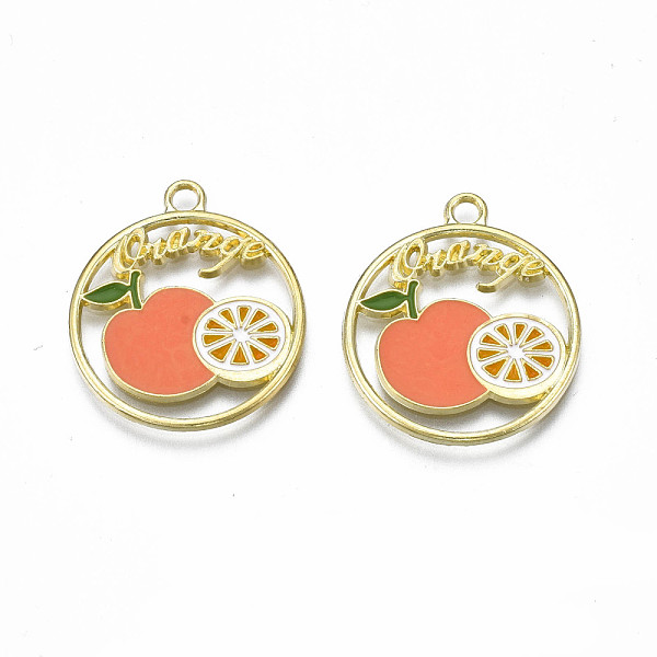 PandaHall Alloy Enamel Pendants, Cadmium Free & Nickel Free & Lead Free, Light Gold, Ring with Word and Orange, Coral, 24.5x22x1.5mm, Hole..., Red
PandaHall Alloy Enamel Pendants, Cadmium Free & Nickel Free & Lead Free, Light Gold, Ring with Word and Orange, Coral, 24.5x22x1.5mm, Hole..., Red