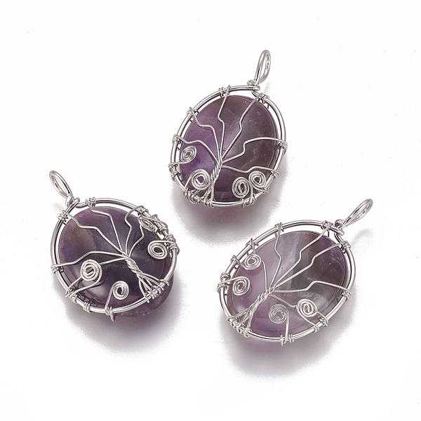 PandaHall Natural Amethyst Pendants, with Brass Findings, Oval with Tree, Platinum, 43.5x26x9mm, Hole: 5.5x4mm Amethyst Oval
PandaHall Natural Amethyst Pendants, with Brass Findings, Oval with Tree, Platinum, 43.5x26x9mm, Hole: 5.5x4mm Amethyst Oval