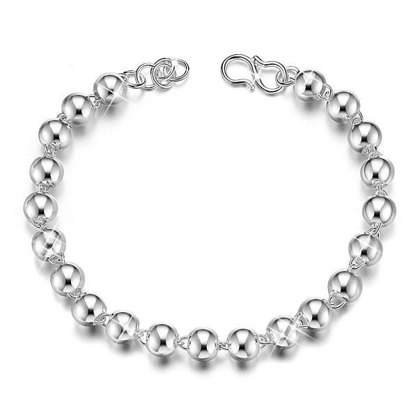 PandaHall SHEGRACE 925 Sterling Silver Beaded Link Bracelets, Silver, 6-1/2 inch(165mm) Sterling Silver
PandaHall SHEGRACE 925 Sterling Silver Beaded Link Bracelets, Silver, 6-1/2 inch(165mm) Sterling Silver