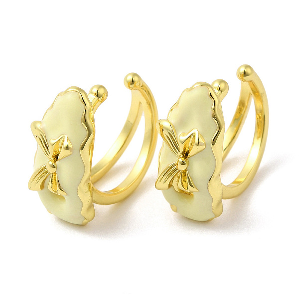 PandaHall Enamel Bowknot Cuff Earrings, Rack Plating Brass Jewelry for Women, Cadmium Free & Lead Free, Real 18K Gold Plated, 19x8mm Brass
PandaHall Enamel Bowknot Cuff Earrings, Rack Plating Brass Jewelry for Women, Cadmium Free & Lead Free, Real 18K Gold Plated, 19x8mm Brass
