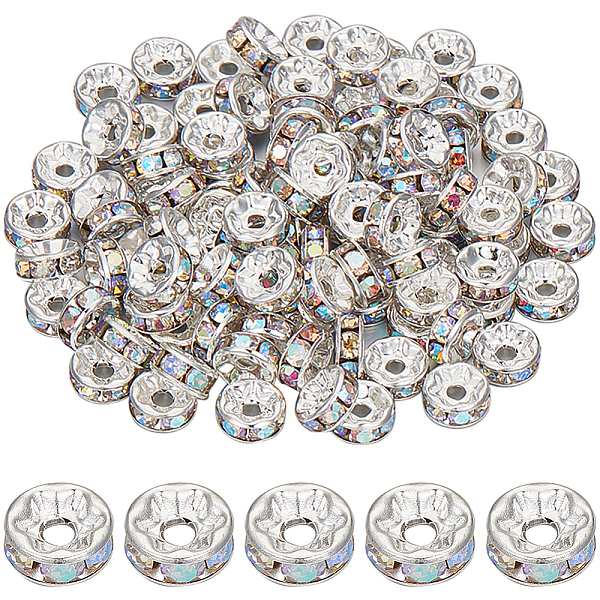 PandaHall SUNNYCLUE 1 Box 200PCS 8mm Rondelle Spacer Beads Rhinestone Round Crystal Charms Silver Ab Color Czech Silver Metal Round Shiny..., White
PandaHall SUNNYCLUE 1 Box 200PCS 8mm Rondelle Spacer Beads Rhinestone Round Crystal Charms Silver Ab Color Czech Silver Metal Round Shiny..., White