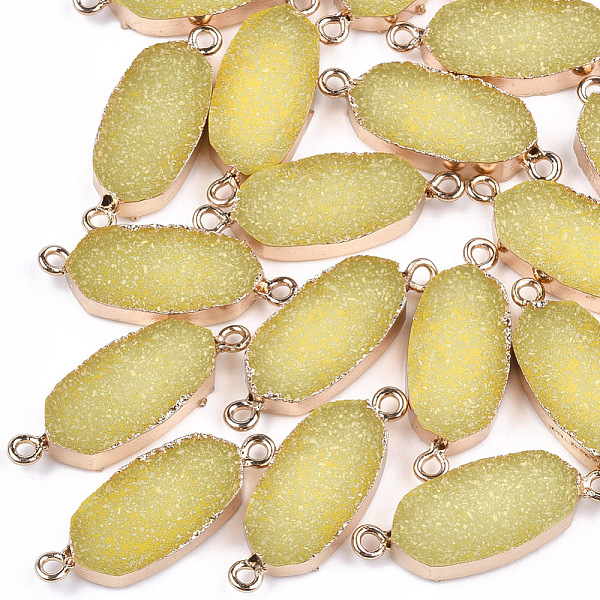PandaHall Electroplate Druzy Resin Links connectors, with Iron Findings, Oval, Light Gold, Light Khaki, 30~31x11.5~12x5mm, Hole: 1mm Resin...
PandaHall Electroplate Druzy Resin Links connectors, with Iron Findings, Oval, Light Gold, Light Khaki, 30~31x11.5~12x5mm, Hole: 1mm Resin...