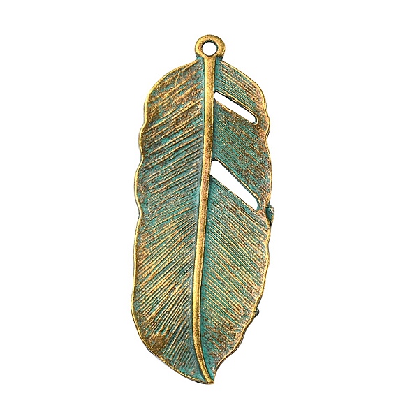 PandaHall Tibetan Style Alloy Pendants, Feather, Antique Bronze & Green Patina, 44x17x2mm, Hole: 1.5mm Alloy Leaf
PandaHall Tibetan Style Alloy Pendants, Feather, Antique Bronze & Green Patina, 44x17x2mm, Hole: 1.5mm Alloy Leaf