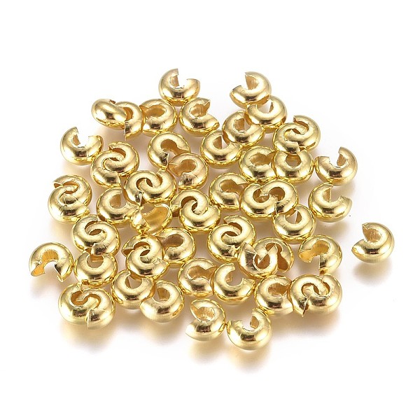 PandaHall Brass Crimp Beads Covers, Golden, 6.5x5.5x3.5mm, Hole: 2mm, about 100pcs/bag Brass
PandaHall Brass Crimp Beads Covers, Golden, 6.5x5.5x3.5mm, Hole: 2mm, about 100pcs/bag Brass