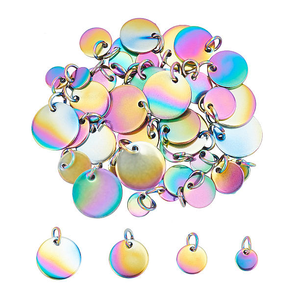 PandaHall Unicraftale 40Pcs 4 Size Vacuum Plating 304 Stainless Steel Charms, with Jump Rings, Blank Stamping Tag, Flat Round, Rainbow Color...
PandaHall Unicraftale 40Pcs 4 Size Vacuum Plating 304 Stainless Steel Charms, with Jump Rings, Blank Stamping Tag, Flat Round, Rainbow Color...