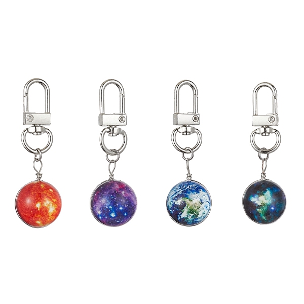 PandaHall 4Pcs Galaxy Planet Glass Pendant Decoration, with Alloy Swivel Clasps, Platinum, 64~65mm Glass Planet Multicolor
PandaHall 4Pcs Galaxy Planet Glass Pendant Decoration, with Alloy Swivel Clasps, Platinum, 64~65mm Glass Planet Multicolor