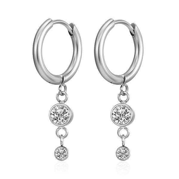 PandaHall Stainless Steel Hoop Earrings with Cubic Zirconia for Women Stainless Steel
PandaHall Stainless Steel Hoop Earrings with Cubic Zirconia for Women Stainless Steel
