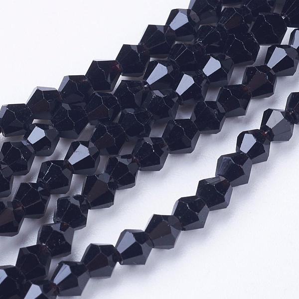 PandaHall Black Glass Bicone Beads Strands, Faceted, 4x4mm, Hole: 1mm, about 88~89pcs/strand, 12.99~13.39 inch Glass Bicone Black
PandaHall Black Glass Bicone Beads Strands, Faceted, 4x4mm, Hole: 1mm, about 88~89pcs/strand, 12.99~13.39 inch Glass Bicone Black