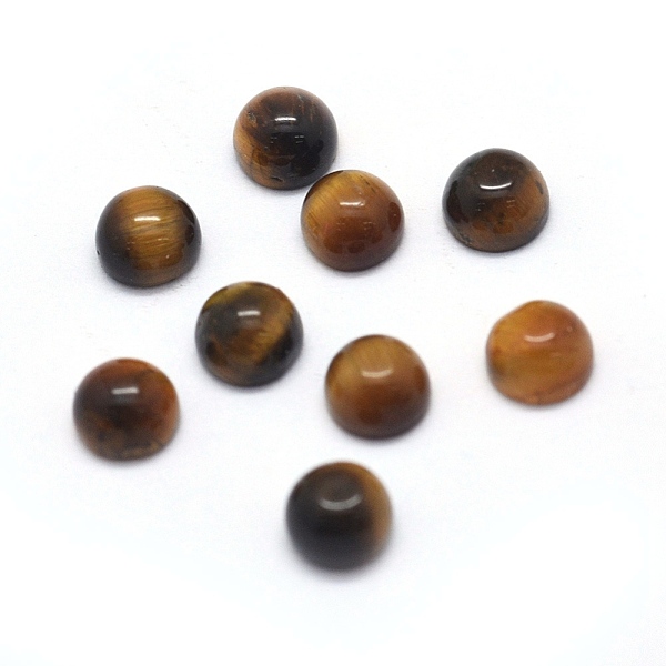 PandaHall Natural Tiger Eye Cabochons, Half Round/Dome, 4x1.5~2.5mm Tiger Eye Half Round
PandaHall Natural Tiger Eye Cabochons, Half Round/Dome, 4x1.5~2.5mm Tiger Eye Half Round