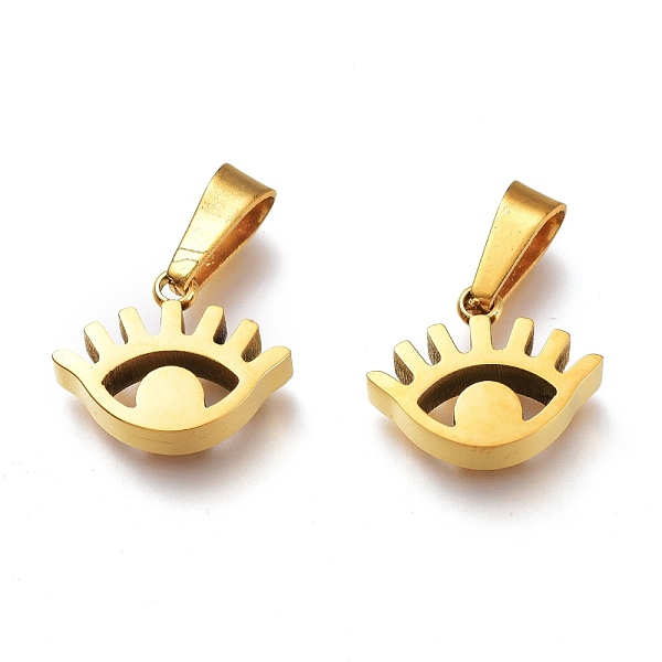 PandaHall Ion Plating(IP) 304 Stainless Steel Pendants, Manual Polishing, Eye, Golden, 12x15x4mm, Hole: 6x2.5mm 304 Stainless Steel Eye
PandaHall Ion Plating(IP) 304 Stainless Steel Pendants, Manual Polishing, Eye, Golden, 12x15x4mm, Hole: 6x2.5mm 304 Stainless Steel Eye