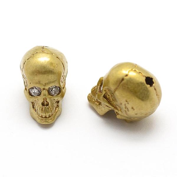 PandaHall Brass Beads, Nickel Free, with Cubic Zirconia, Skull, Raw(Unplated), 11.5x8.5x11mm, Hole: 2mm Brass Skull
PandaHall Brass Beads, Nickel Free, with Cubic Zirconia, Skull, Raw(Unplated), 11.5x8.5x11mm, Hole: 2mm Brass Skull