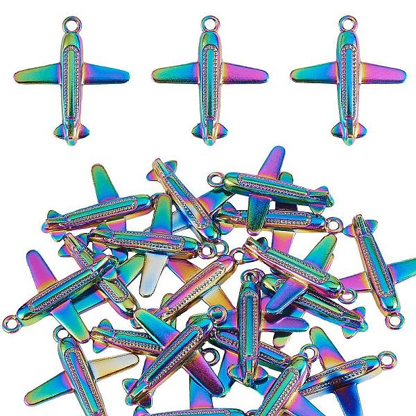 PandaHall 25Pcs Alloy Pendants, Cadmium Free & Nickel Free & Lead Free, Plane, Rainbow Color, 35x31.5x4.5mm, Hole: 2.5mm Alloy Vehicle
PandaHall 25Pcs Alloy Pendants, Cadmium Free & Nickel Free & Lead Free, Plane, Rainbow Color, 35x31.5x4.5mm, Hole: 2.5mm Alloy Vehicle