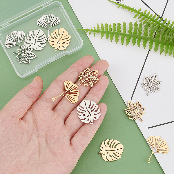 PandaHall DICOSMETIC 12Pcs 3 Style 2 Colors Stainless Steel Hollow Tree Leaf Pendants Monstera Leaf Charms Ginkgo Leaf Charms Branch Leaves...
PandaHall DICOSMETIC 12Pcs 3 Style 2 Colors Stainless Steel Hollow Tree Leaf Pendants Monstera Leaf Charms Ginkgo Leaf Charms Branch Leaves...