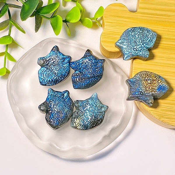PandaHall Natural Labradorite Carved Healing Wolf Head Figurines, Reiki Energy Stone Display Decorations, 35x30mm Labradorite Wolf
PandaHall Natural Labradorite Carved Healing Wolf Head Figurines, Reiki Energy Stone Display Decorations, 35x30mm Labradorite Wolf