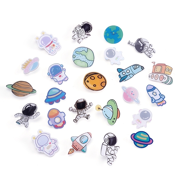PandaHall Yilisi 24Pcs 24 Style Plastic Brooch for Backpack Clothes, Astronaut & Rocket & Planet, Mixed Color, 22~40x25~46x7~7.5mm, Pin..., Multicolor
PandaHall Yilisi 24Pcs 24 Style Plastic Brooch for Backpack Clothes, Astronaut & Rocket & Planet, Mixed Color, 22~40x25~46x7~7.5mm, Pin..., Multicolor