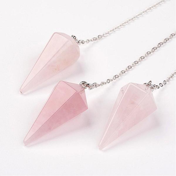 PandaHall Natural Rose Quartz Hexagonal Pointed Dowsing Pendulums, with Brass Cross Chains, Cone, Platinum, Lead Free & Nickel Free, 8-1/4...
PandaHall Natural Rose Quartz Hexagonal Pointed Dowsing Pendulums, with Brass Cross Chains, Cone, Platinum, Lead Free & Nickel Free, 8-1/4...