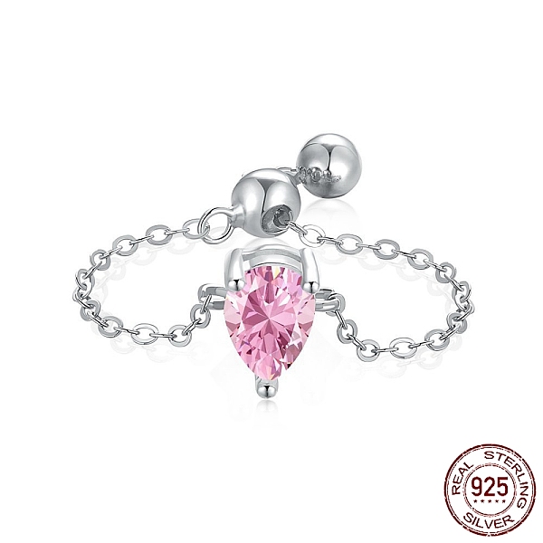 PandaHall Rhodium Plated 925 Sterling Silver Rolo Chain Rings, Birthstone Ring, Real Platinum Plated, with Cubic Zirconia Teardrop for Women...
PandaHall Rhodium Plated 925 Sterling Silver Rolo Chain Rings, Birthstone Ring, Real Platinum Plated, with Cubic Zirconia Teardrop for Women...
