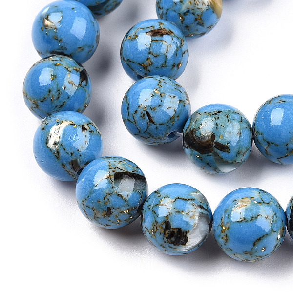 PandaHall Assembled Synthetic Turquoise and Shell Beads Strands, Dyed, Round, Cornflower Blue, 10mm, Hole: 1mm, about 40pcs/strand, 15.7...
PandaHall Assembled Synthetic Turquoise and Shell Beads Strands, Dyed, Round, Cornflower Blue, 10mm, Hole: 1mm, about 40pcs/strand, 15.7...