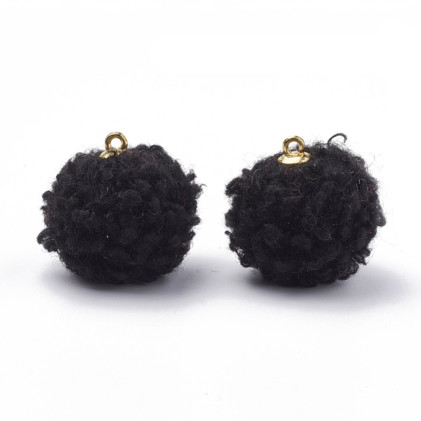 PandaHall Handmade Cloth Fabric Covered Pendants, with Golden Tone Alloy Findings, Round, Black, 19~20.5x17mm, Hole: 2mm Velvet Round Black
PandaHall Handmade Cloth Fabric Covered Pendants, with Golden Tone Alloy Findings, Round, Black, 19~20.5x17mm, Hole: 2mm Velvet Round Black