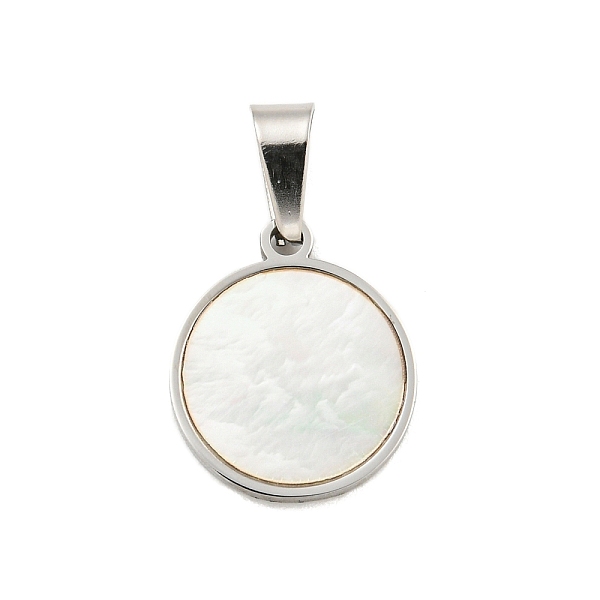 PandaHall 304 Stainless Steel Pave Natural White Shell Flat Round Charms, Stainless Steel Color, 14x11.5x1.5mm, Hole: 5.5x3mm White Shell...
PandaHall 304 Stainless Steel Pave Natural White Shell Flat Round Charms, Stainless Steel Color, 14x11.5x1.5mm, Hole: 5.5x3mm White Shell...