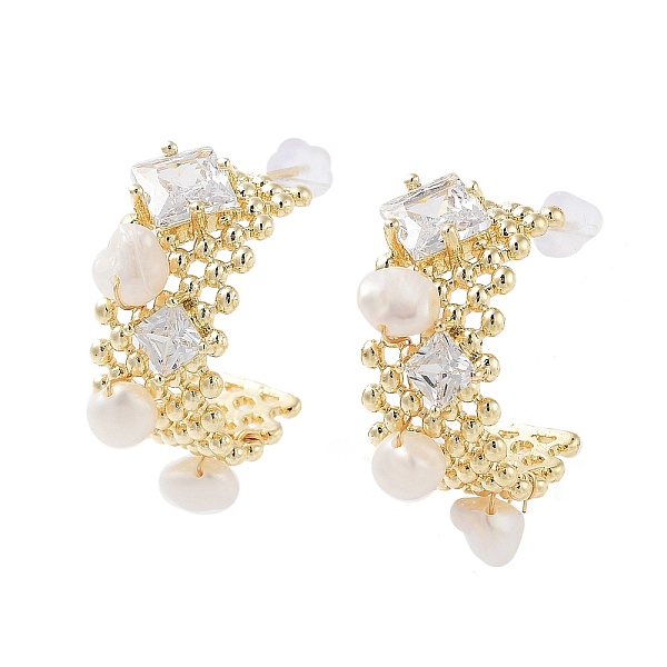 PandaHall Natural Pearl Arch Stud Earrings, Brass Half Hoop Earrings with 925 Sterling Silver Pins, Real 14K Gold Plated, 27x11.5mm Pearl..., White
PandaHall Natural Pearl Arch Stud Earrings, Brass Half Hoop Earrings with 925 Sterling Silver Pins, Real 14K Gold Plated, 27x11.5mm Pearl..., White
